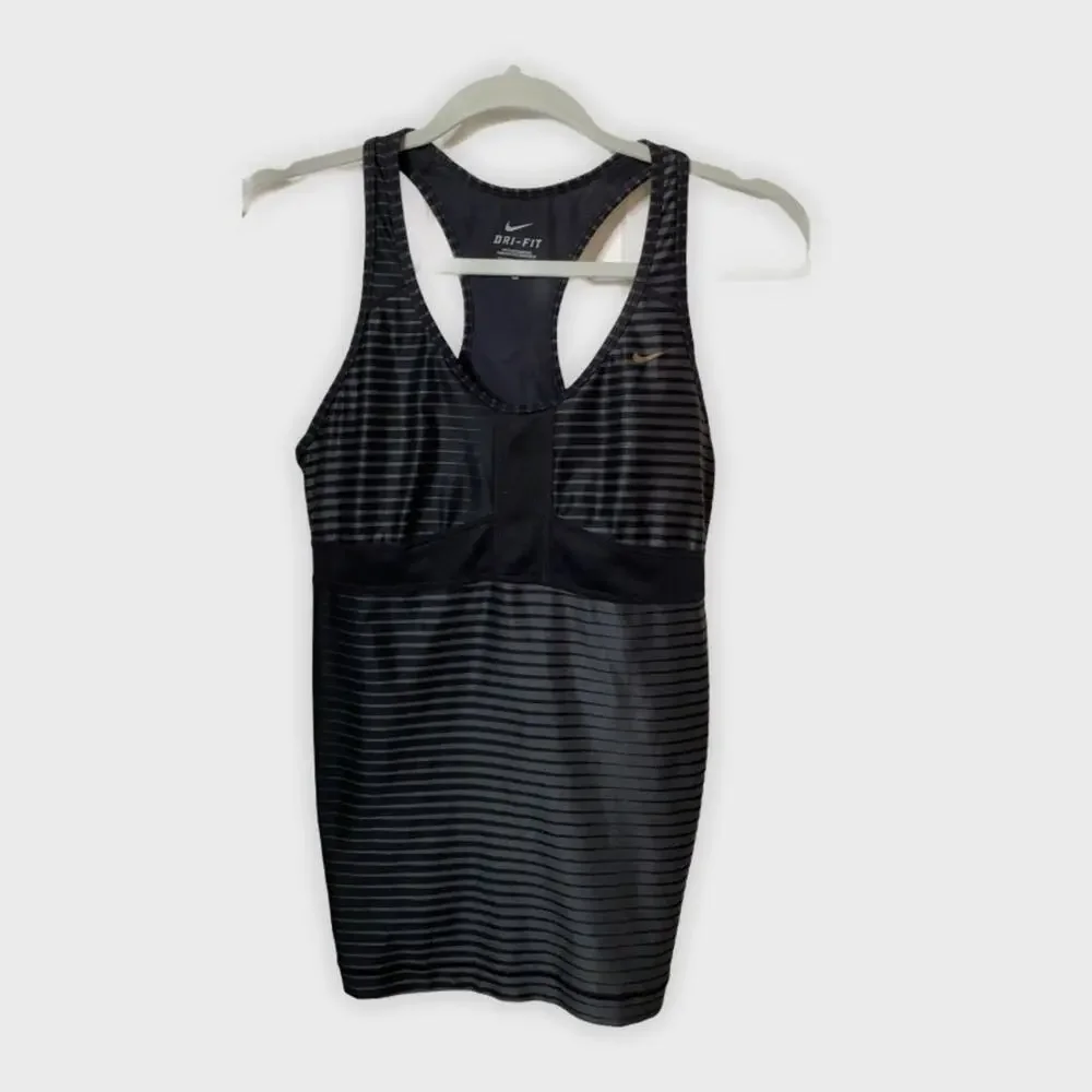 Nike Dri-fit black striped work out top S
